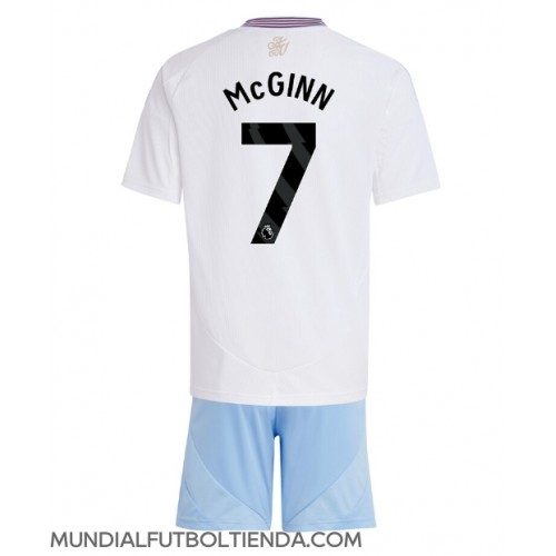 Camiseta Aston Villa John McGinn #7 Segunda Equipación Replica 2024-25 para niños mangas cortas (+ Pantalones cortos)